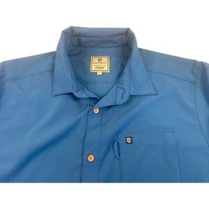Born Primitive Voyager Short Sleeve Button Down Shirt Blue Men's Size L**NWOT